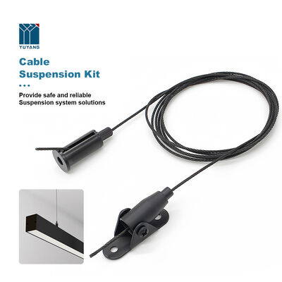 High-End Matte Black Steel Wire Hanging Kit Lighting Adjustable Cable Gripper Ceiling Cable Suspension Kit