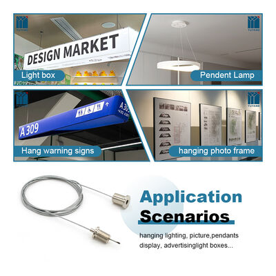 Customized Lighting Fixtures Cable Suspension Kit Lights Adjustable Cable Gripper Steel Wire Ceiling Hanging Kit