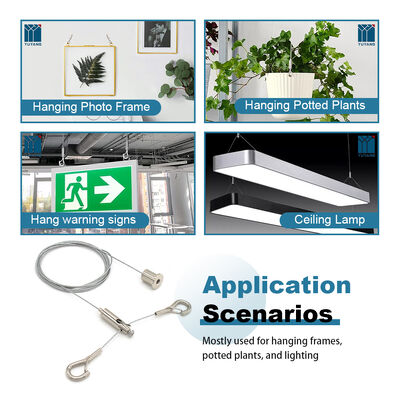 Adjustable Cross Cable Suspension Kit with Double Hanging Hook Lights Picture Billboards Sign Y Hanging Wire Kit