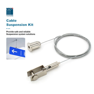 Ceiling Cable Suspension Kit for Sign, Acoustical System Custom Size Adjustable Steel Wire Hanging Cable Kit