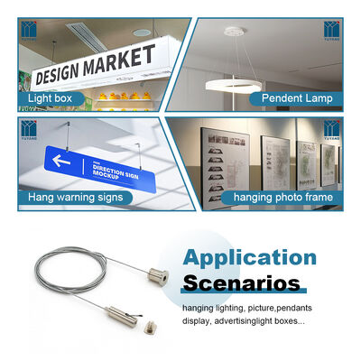Customized Cable Suspension Kit Suitable for Track Light, LED Lights Custom Length Steel Wire Hanging Cable Kit