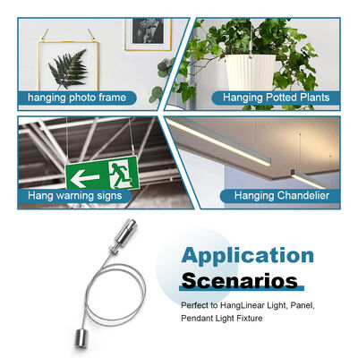 LED Panel Light Cable Suspension Kit Light Fixture Suspension Cable Gripper High Quality Steel Cable Hanging Wire Kit