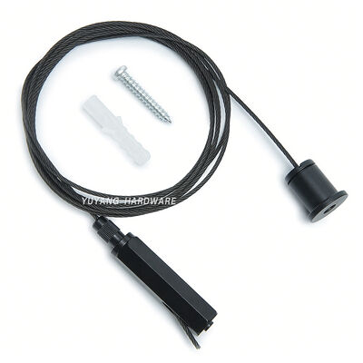 Black Steel Wire Cable Gripper Adjustable Lights Hanging Kit 1.5mm Heavy Duty Cable Suspension Kit