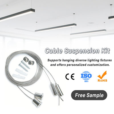 Black Ceiling Hanging Wire Kit Ceiling Grip with Adjustable Cable Gripper Cable Suspension Kit for Lights Hanging System