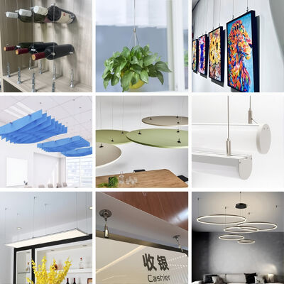 Steel Wire Ceiling Hanging Kit Ceiling Fixing Mount with Cable Gripper Lights Billboards Adjustable Cable Suspension Kit