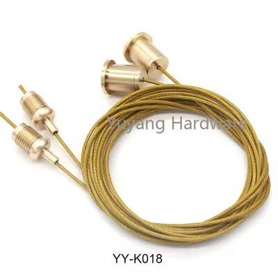 Hot Sales Gold Stainless Steel Wire Rope Sposter Hanging Rail System Lighting Fixtures Suspension Kit