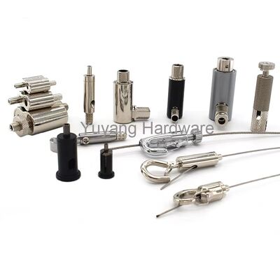 Dongguan Custom Lighting Accessories Brass Adjustable Hook Cable Gripper for Cable Hanging Kit Hook Cable Gripper Hanging System