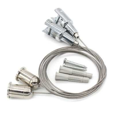 Factory Customization Screw Ceiling Fixing Steel Wire Rope Light Suspension Set  with Adjustable Hook Cable Gripper Hanging