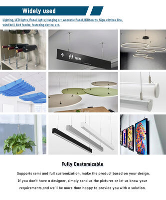 Factory Customization Screw Ceiling Fixing Steel Wire Rope Light Suspension Set  with Adjustable Hook Cable Gripper Hanging