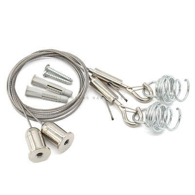 Factory Price Ceiling Fixing Light Suspension Set Custom Steel Wire Rope with Adjustable Hook Cable Gripper Hanging System Screw