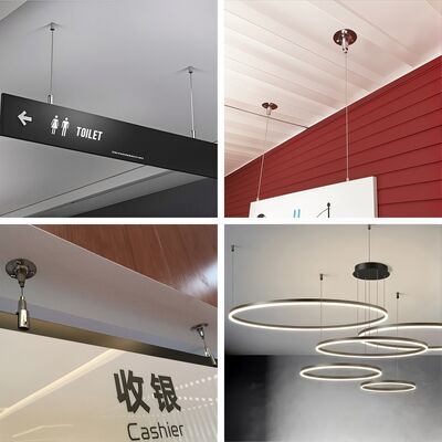 Ceiling Cable Hanging Kit Steel Wire Cable Suspension Set Suitable for Hanging Lamps, Billboards, Panels, Etc.