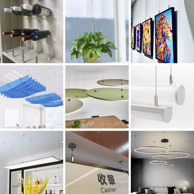 Screw Ceiling Fixing Light Suspension Set Custom Steel Wire Rope with Adjustable Hook Cable Gripper Hanging System