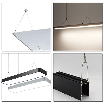 Black Ceiling Cable Suspension Kit Aircraft Cross Cable Hanging Kit for Panel Lights Track Light Suspension Cable Gripper Kit