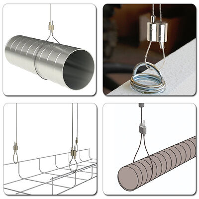Steel Loop Cable with Adjustable Two Way Gripper Suspension Cable Kit High Strength Wire Locking Cable Kit