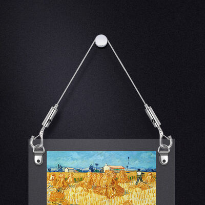 Heavy Duty Adjustable Hanging Wire Kit with Steel Hook Wire Rope Clip Wall Mount Suspension Cable for Pictures for Mirrors