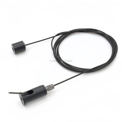 Custom Black Wire Rope Suspension Kit Adjustable Ceiling Hanging Cable Kit for Lamp Panel