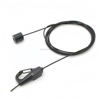 Custom Black Coated Wire Rope Cable Suspension Kit High Quality Ceiling Hanging Wire Kit with Hook