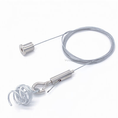 Ceiling Wire Rope Suspension Kit with Painting Hanging Hooks Spring Hanging Cable Kit for Picture, Panel