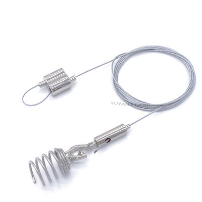 Ceiling Wire Rope Suspension Kit with Painting Hanging Hooks Spring Hanging Cable Kit for Picture, Panel