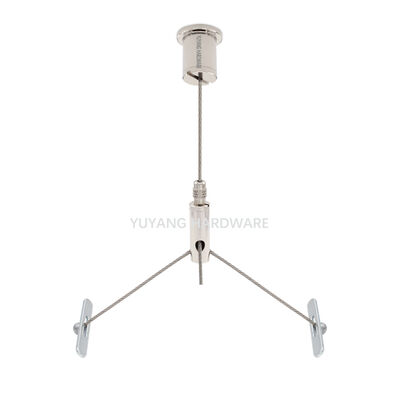 Y Type Cable Hanging Kit for LED Panel Light Galvanized/Stainless Steel Lighting Accessories with Metal Hooks