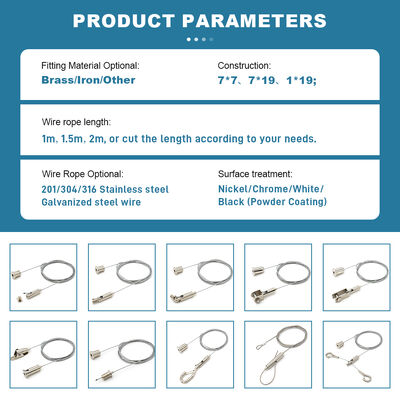 LED Panel Cable Suspension Kit Custom Length Forked Wire Rope Hanging Cable Kit Y-shaped Cross Cable Gripper