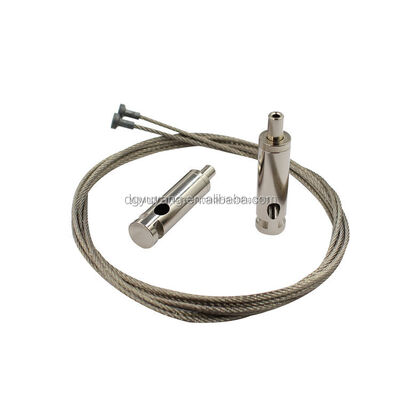 OEM Custom Brass Hanging System Kit with Suspension Cable & Clips in Nickel/Black Chrome for LED Panel Lights