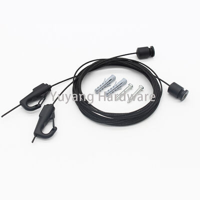 High End Customized Brass Black Coated Ceiling Hanging Wire Fixing Hook Cable Suspension Kit for Hanging System Easy