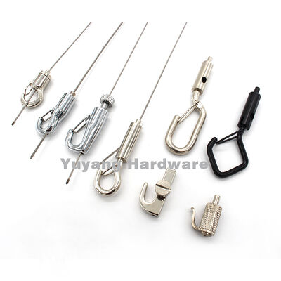 High End Customized Brass Black Coated Ceiling Hanging Wire Fixing Hook Cable Suspension Kit for Hanging System Easy