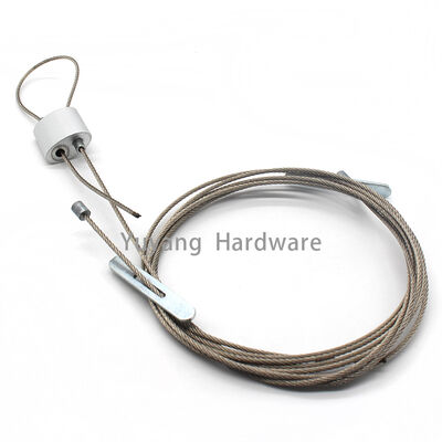 Adjustable Galvanized Steel Wire Cable Ceiling Light Suspension Hang Kit With Gripper