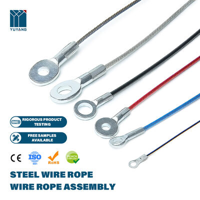 PVC Coated Galvanized Steel Wire Cable with Swaged End and Ring Eye Wire Rope Eye Terminals Wire Rope Assembly