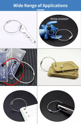 Custom Stainless Steel Keychain Wire Rope Wire Rope Key Rings  Loop Wire Keychain