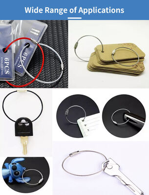 Stainless Steel Cable Key Ring Loop Holder with Custom Coating Welding & Cutting Services AiSi Standard Security Cable