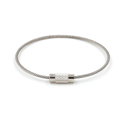 Stainless Steel Cable Key Ring Colorful-Coated Cable Loop with Screw Lock Welded and Cut Rope Wire Key Chains AISI Standard