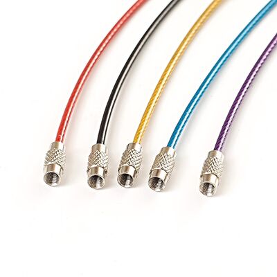 PVC Coated Stainless Steel Loop Cable for Luggage Tag Key Rings Wire Key Chain Cable Key Ring Chain for Tag Keeper
