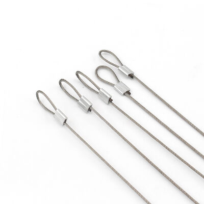 Cable Assembly Security Stainless Steel Wire Rope Metal Parts End Fitting With Loop