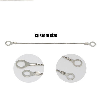 Custom Various Designs Key Ring Stainless Steel Wire Rope Sling for Led Lights Accessories