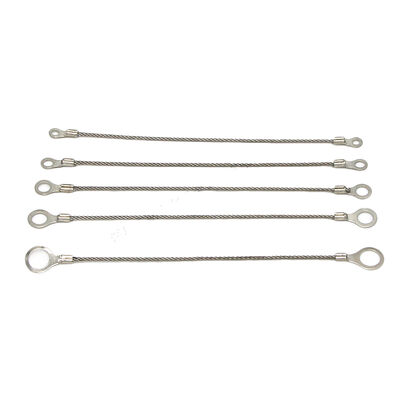 Custom Various Designs Key Ring Stainless Steel Wire Rope Sling for Led Lights Accessories