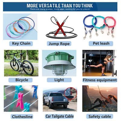 Customized High Quality 316/304 Stainless Steel Wire Rope Sling Safety Cable Brake Cable Wire Rope Accessory with Hook Loop