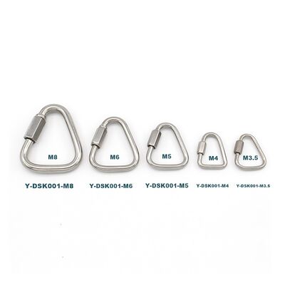 M3.5 Mini Triangle Lock Wire Rope Clip 304 Stainless Steel with Brass Material High Efficiency Screw Gate Snap