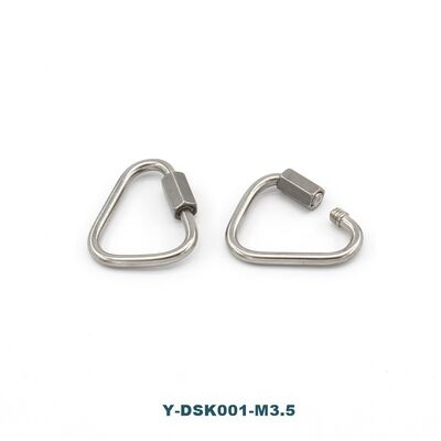 M3.5 Mini Triangle Lock Wire Rope Clip 304 Stainless Steel with Brass Material High Efficiency Screw Gate Snap