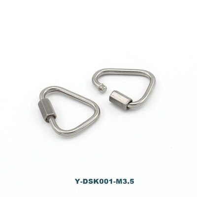 M3.5 Mini Triangle Lock Wire Rope Clip 304 Stainless Steel with Brass Material High Efficiency Screw Gate Snap