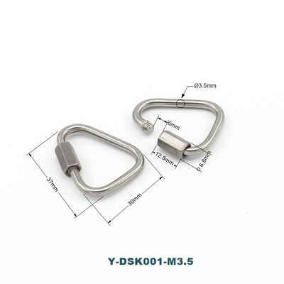 M3.5 Mini Triangle Lock Wire Rope Clip 304 Stainless Steel with Brass Material High Efficiency Screw Gate Snap