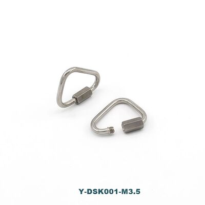 M3.5 Mini Triangle Lock Wire Rope Clip 304 Stainless Steel with Brass Material High Efficiency Screw Gate Snap