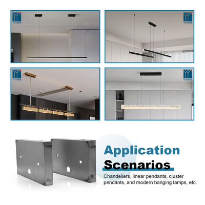 Factory Direct Square Ceiling Custom Color Metal Canopy Square Ceiling Mounting Plate for Linear Pendants