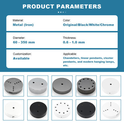 Factory Direct Square Ceiling Custom Color Metal Canopy Square Ceiling Mounting Plate for Linear Pendants