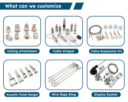 Black / Polished Nickel Ceiling Attachment Adjustable Ceiling Fixing Inner Thread Cable Gripper For Suspension System