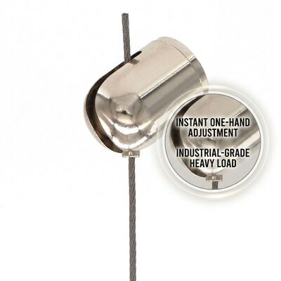 Brass Ceiling Mount Cable Gripper 1.2-2.0mm Adjustable for LED Lights Billboards Hanging