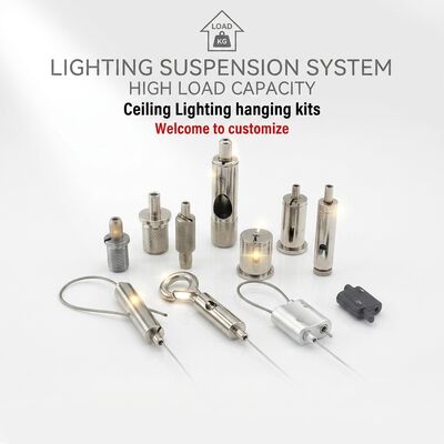 Natural Anodized Aluminum Brass Dual Loop Cable Gripper 20x20mm Two Way Suspension for Lighting Display Hanging