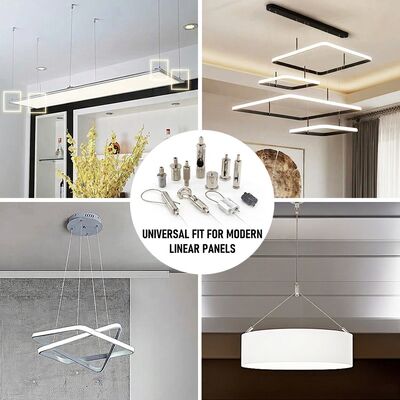 Stainless Steel Cable Looping Gripper 1.5mm Wire Rope Dual Loop Suspension Hanging Kit for Lighting HVAC Systems