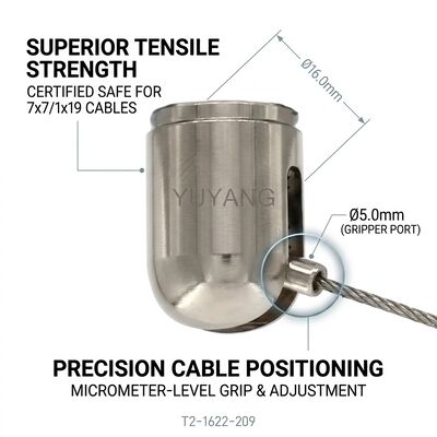 Self Locking Brass Wire Rope Clamp Clutch Brake Mechanism Adjustable 0.8-1.5mm Cable Gripper for Ceiling Sign Hanging